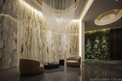 hex green Marble floor lounge