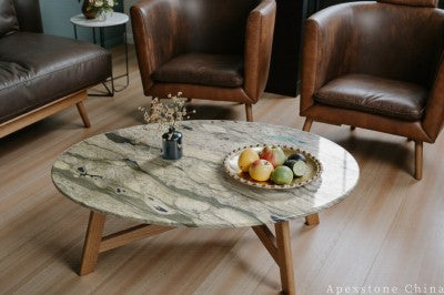 extendable green Marble cocktail table