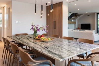extendable green Marble dining table