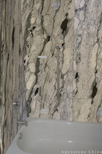 sawn Bulgari Green Marble wall panels
