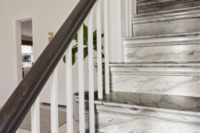 3/4 inch Bulgari Green Marble stair steps