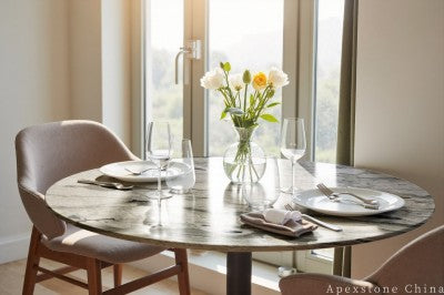 extendable green Marble dining table
