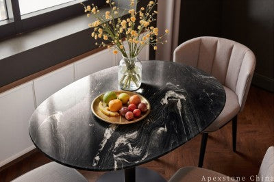 square black Marble coffee table