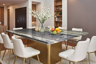 solid black Marble dining table