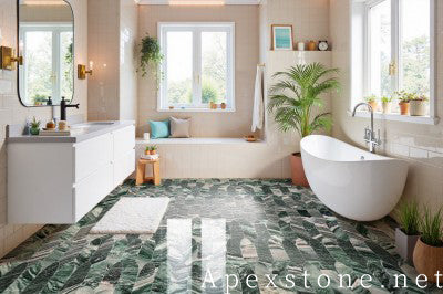 small Verde Lapponia Quartzite floor tiles
