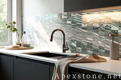 small Verde Lapponia Quartzite floor tiles