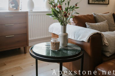 small green Quartzite side table