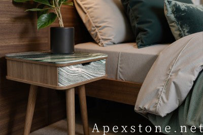square green Quartzite nightstand