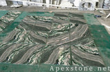 green Quartzite leathered floor fireplace