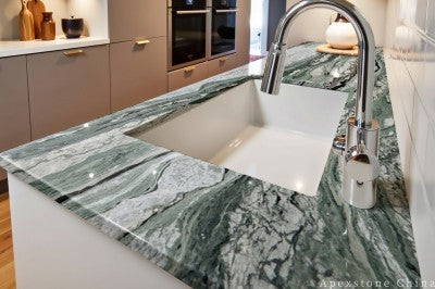 3/4 inch Victoria Green kitchen countertops