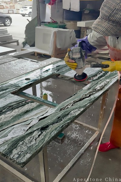3/4 inch Victoria Green kitchen countertops