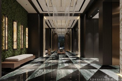 20mm green Marble floor foyer