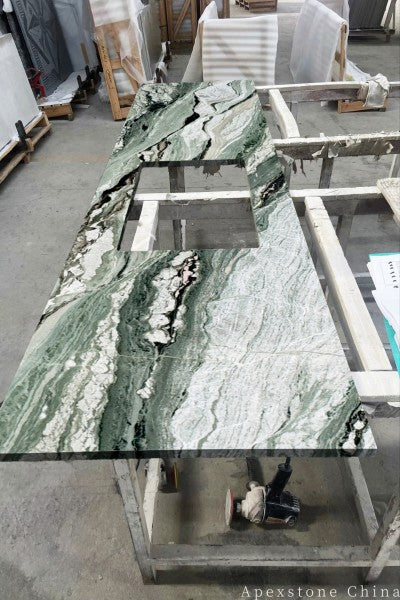 3/4 inch Victoria Green kitchen countertops