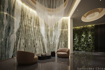 mosaic green Marble floor lounge