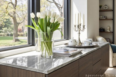 Prefabricated Volakas White Marble tops