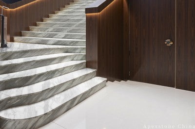 12x12 white Marble floor entrance