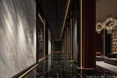 small white Marble wall corridor