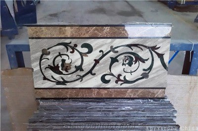 polished Volakas White Marble medallion