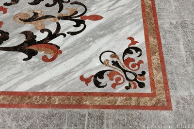 polished Volakas White Marble medallion