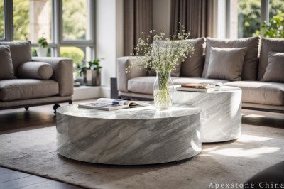 small white Marble coffee table