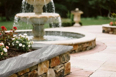 24x24 white Marble patio walls