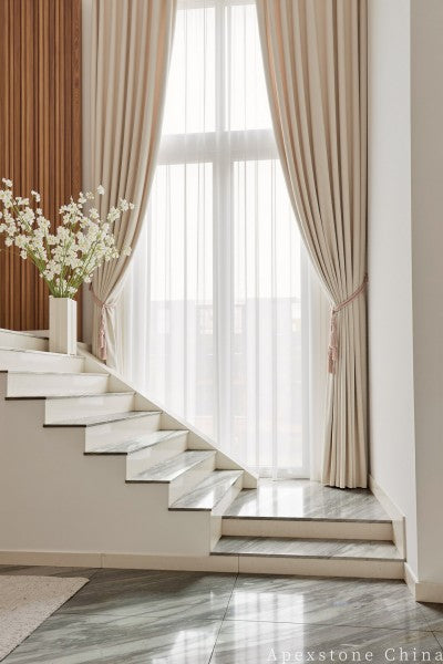 thick white Marble floor staircase