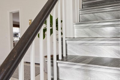 thick white Marble floor staircase