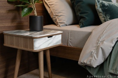 vintage white Marble nightstand