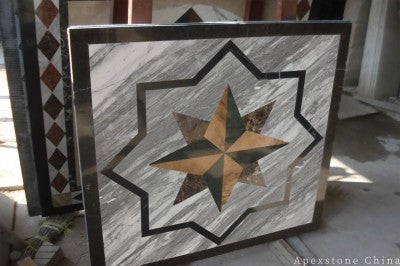 polished Volakas White Marble medallion