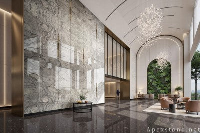 small white Granite wall office