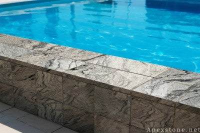 white Granite half coping pool