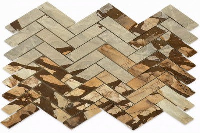 polished Woodstone Quartzite mosaic tiles