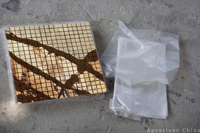 polished Woodstone Quartzite mosaic tiles