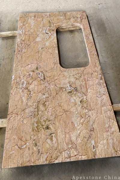 Waterfall Yabo Gold Marble island countertops