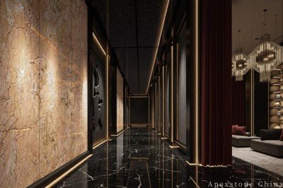 900x600 Yellow Marble wall corridor