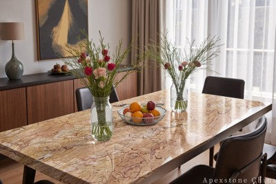 diy Yellow Marble dining table