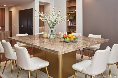 diy Yellow Marble dining table