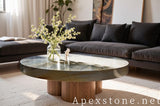 oval purple Quartzite coffee table