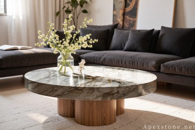 round white Marble coffee table