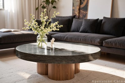 round grey Marble coffee table
