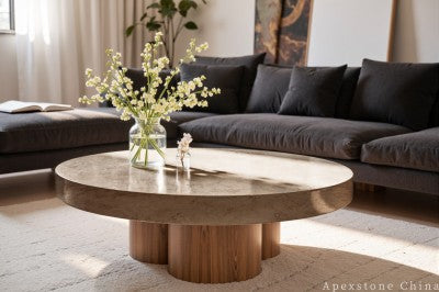 genuine beige Marble coffee table
