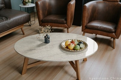 48 round beige Marble coffee table