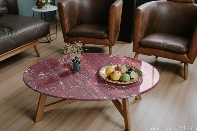 custom red Marble coffee table