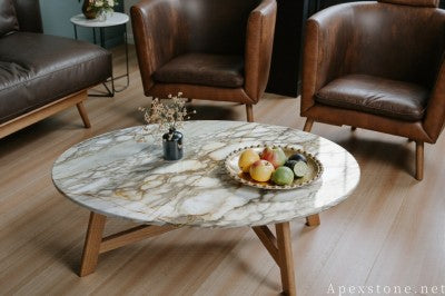 solid white Marble cocktail table