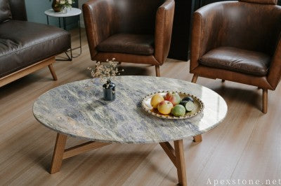 real grey Quartzite cocktail table