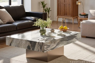 vintage black Marble cocktail table