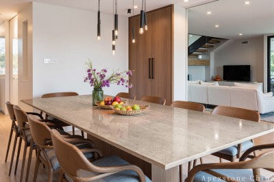 counter height grey Marble dining table