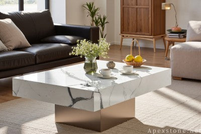 vintage white Marble cocktail table