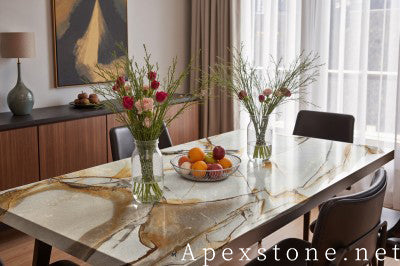 vintage blue Quartzite dining table