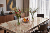 round cream Marble dining table